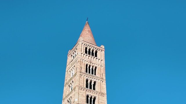 Pomposa Abbey, Po Delta, Codigoro, Ferrara, Italy - February 5, 2026 - Views of the historic Romanesque-Byzantine church
