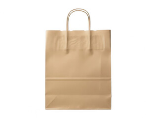 A brown paper shopping bag with a handle, perfect for eco-friendly purchases. isolated on transparent background