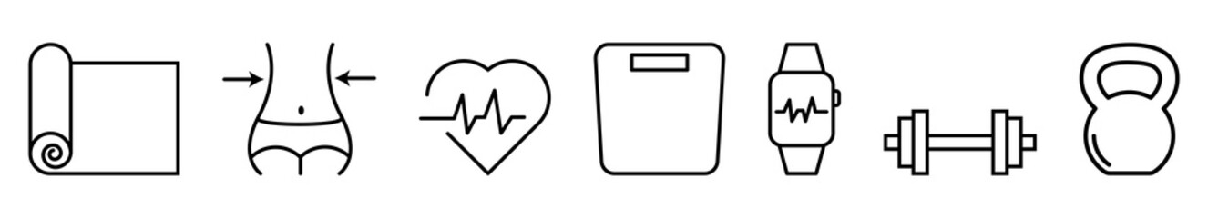 Sport and fitness icon set