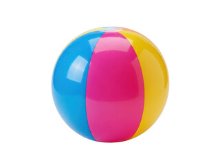 A vibrant and colorful beach ball on a white background isolated on transparent background