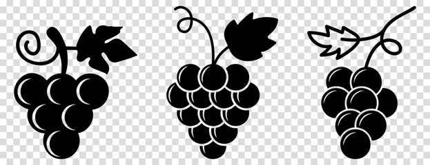 Naklejka premium Grapes icons set