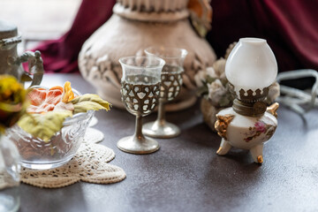 ガラスのアンティークな小物たち