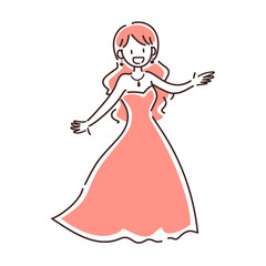 Fototapeta premium 歌をうたう女性のベクターイラスト