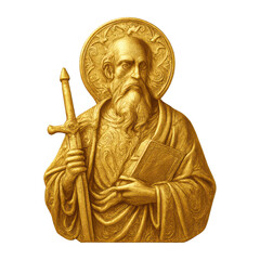 Obraz premium PNG Golden religious figure sculpture