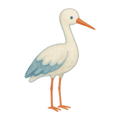 Obraz premium PNG Charming watercolor stork illustration.