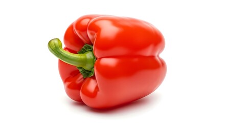 Vibrant Red Bell Pepper on White Surface