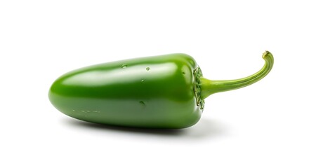 Fresh Green Jalapeno Pepper Isolated on White
