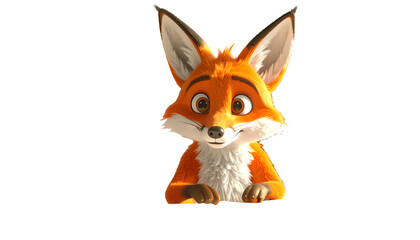 Obraz premium Adorable Cartoon Fox Character Illustration.