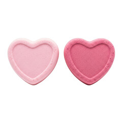 Fototapeta premium Two heart shaped pink cakes on a white background isolated on transparent background