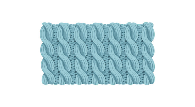 Blue Cable Knit Wool Texture Close-Up Soft Winter Fabric Pattern Background