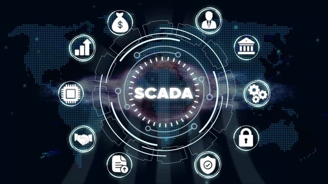 S C A D A system control interface with industrial and global network background for business and technology applications