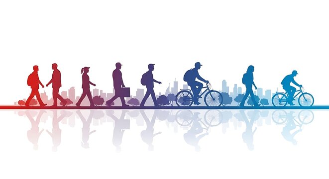 Transitioning through transportation modes in urban landscapes with changing mobility