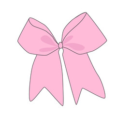 Pink ribbon bow vector illustration