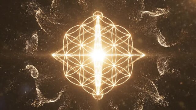 Sacred Geometry Flower of Life Energy Burst - Spiritual Abstract Background