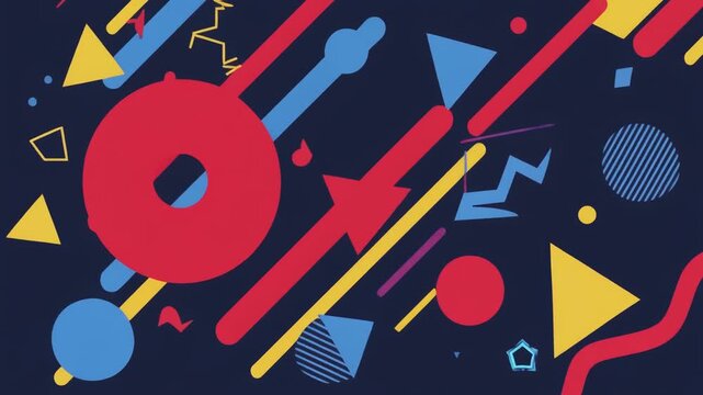 Abstract Memphis Style Geometric Motion Graphics Generative AI