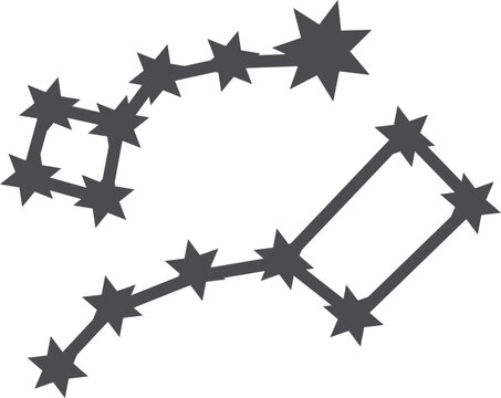 Constellation black icon. Big dipper stars symbol