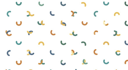 Abstract geometric shapes pattern in muted pastel colors on white background, simple flat design vector