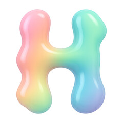 Fototapeta premium PNG Colorful glossy letter H