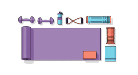 Yoga Mat and Accessories for Fitness Routine.