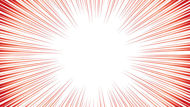 abstract background with rays Red speed lines bursting from center dynamic background effect isolated on transparent background