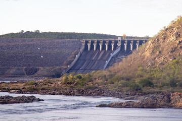 Hydroelectric Dam and Reservoir in Semi-Arid Region of Northeast Brazil