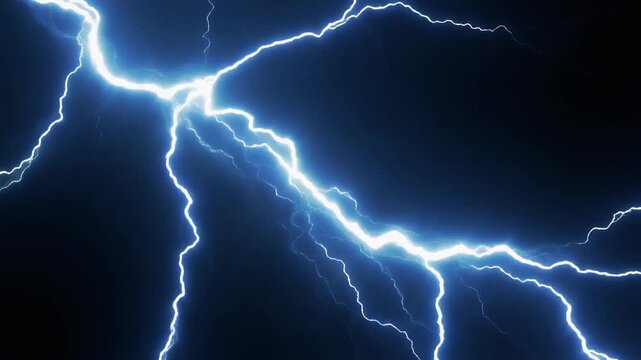 Electricity Strikes Blue Background.