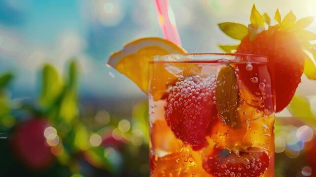 Refreshing fruity cocktail on the go