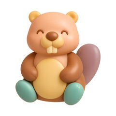 Obraz premium PNG Cute cartoon beaver illustration