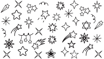 The set of original vector stars sparkle icons