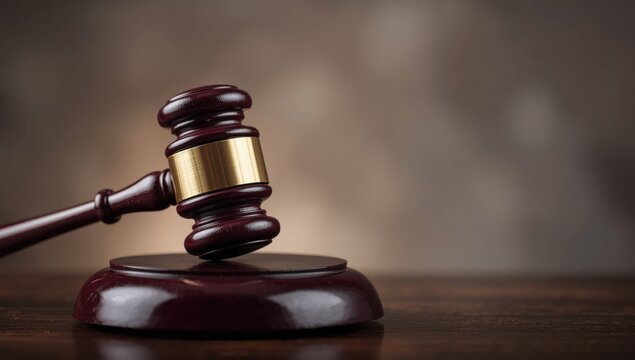Legal concept. Judge's gavel with blurred background