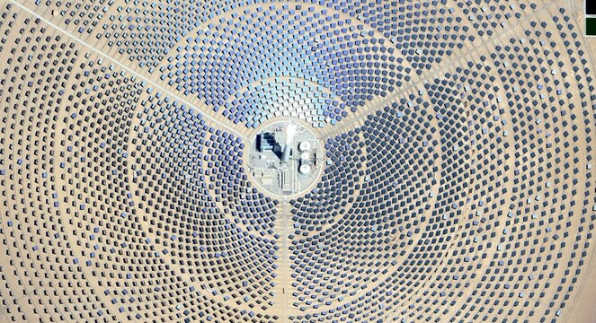 Aerial View of Huanghe Hydropower Solar Park in Qinghai, China - Renewable Energy Infrastructure