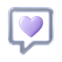 PNG Purple heart chat icon illustration.