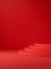 Obraz premium Minimalist red gradient background with soft light for modern advertising mockups