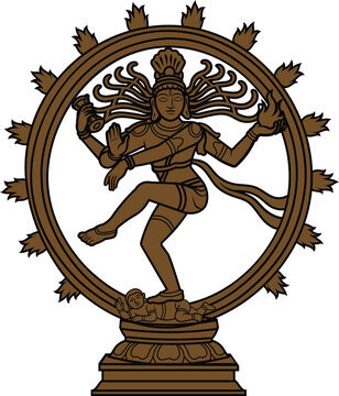 Nataraja The Dancing Shiva Hindu God of Dance Vector Illustration