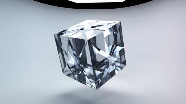 Floating square cut gemstone on clean studio background, luxury jewelry and fashion branding asset, modern minimal sparkle for anniversary and Valentines Day