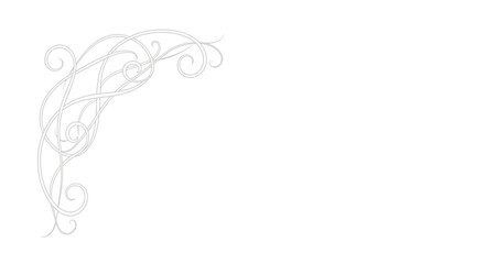 Delicate Light Grey Abstract Corner Design with Intertwined Lines and Subtle Swirls on an Isolated White Background