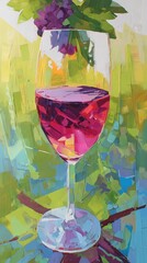 Conceptual cubist still life presenting wine sustainability through structured abstraction and natural harmony imagery