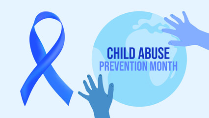 Child Abuse Prevention Month April Awareness Safe. For campaigns, posters, social media, and educational websites. Vector illustration.