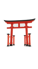 Vibrant Red Torii Gate With Subtle Glow and Soft Light