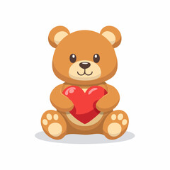 Fototapeta premium Teddy Bear Hugs Heart