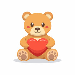 Fototapeta premium Teddy bear holding heart