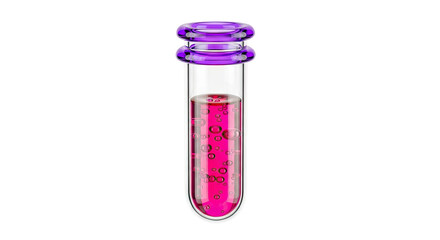 Test Tube with Pink Liquid and Bubbles