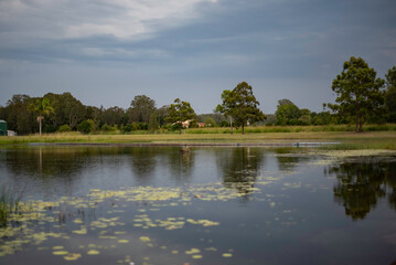 Fototapeta premium lake on a stormy afternoon