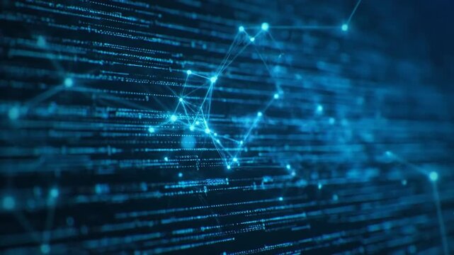 Abstract Digital Network: A mesmerizing display of interconnected data streams and evolving connections, illustrating the intricate web of digital communication in a vibrant blue palette.