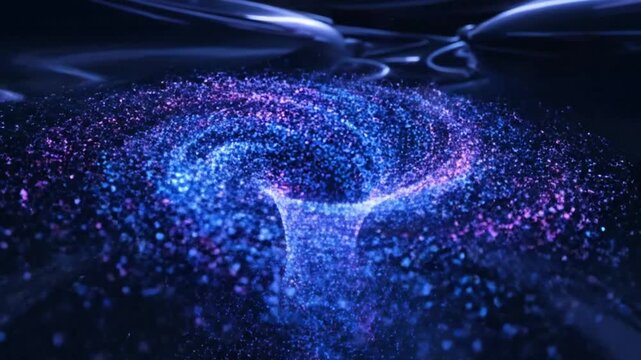 Vortex of Cosmic Energy: A breathtaking visualization of a swirling vortex of celestial energy, with radiant blues and purples. It evokes a sense of wonder and the mysteries of the universe.