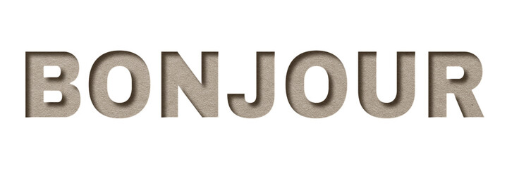 Bonjour paper cut lettering png clipart © Rawpixel.com