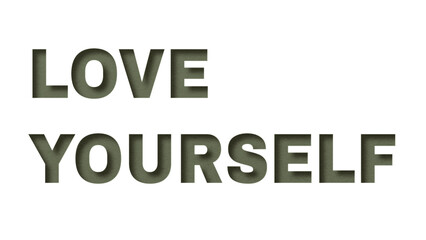 Obraz premium Png word love yourself paper cut font typography