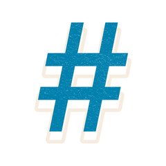 Obraz premium # Hashtag png symbol retro display font white border