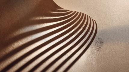 Abstract Sand Dune Lines Curved Surface with High Contrast Shading Natural Desert Texture Brown and White Color Palette Sand Pattern
