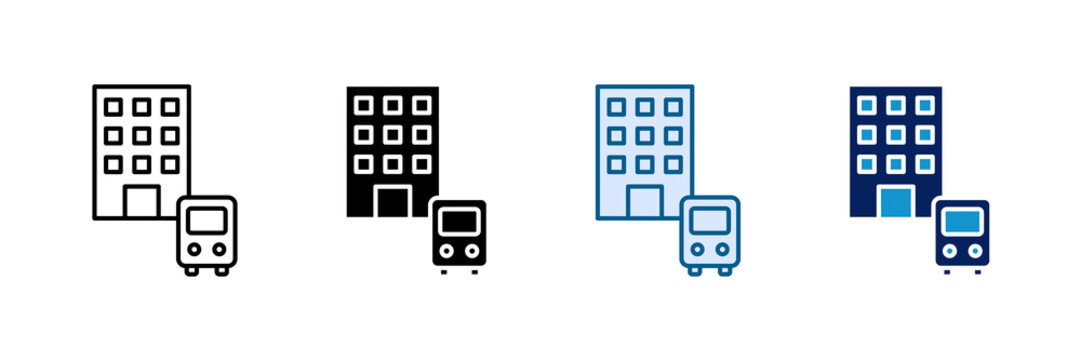 Transit Oriented Development Icon Set Multiple Style Collection
